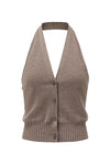 SWAYING 25 Early Autumn Halter Cashmere Vest SW-SW25PF1T16C2-KQ Khaki